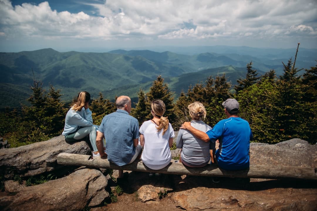 Senior couple in North Carolina mountains
